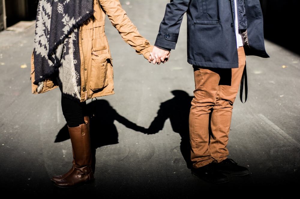 Couple Holding Hands in Manhattan