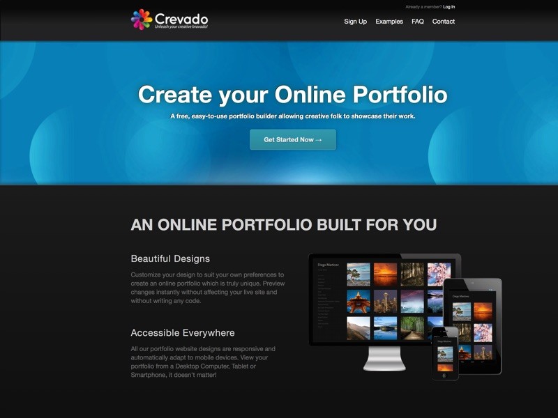 Create an Online Portfolio Website with Crevado: It's super-easy to showcase your graphic design, illustration, art, photography, modelling or any creative work with our Online Portfolio Builder.