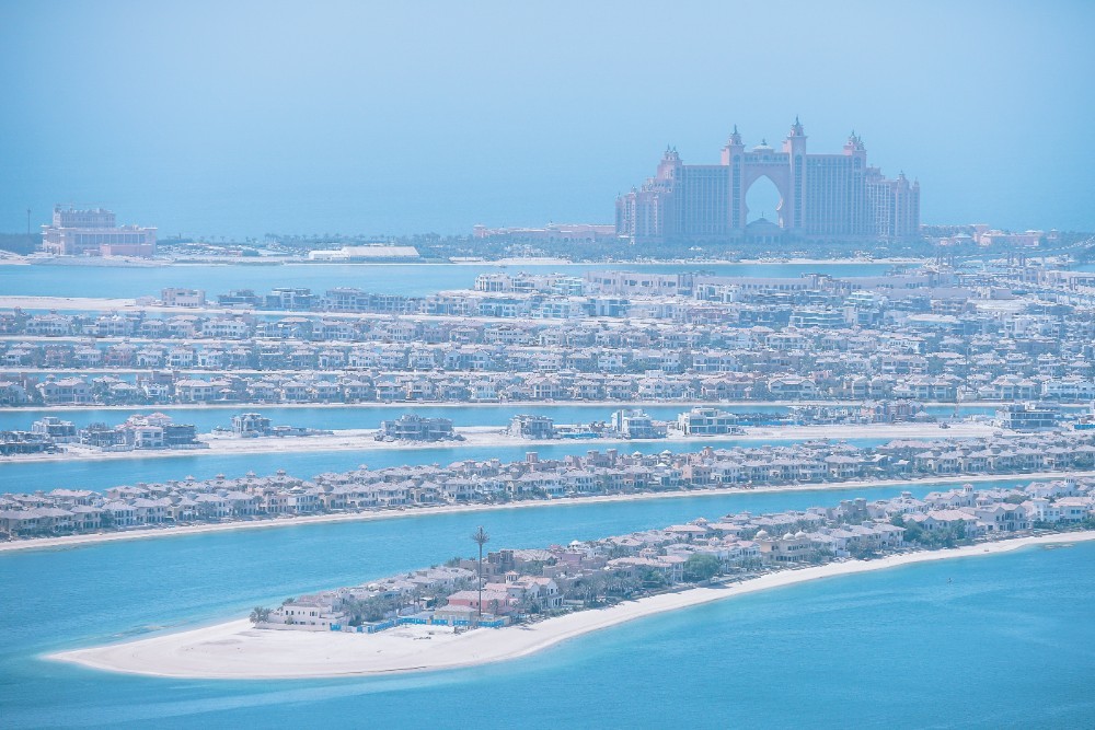 Aerial view of the Atlantis Hotel at the Palm Jumeirah in Dubai