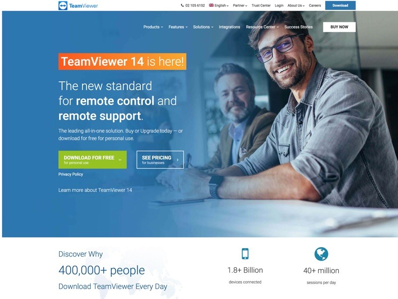 Remote desktop access solutions by TeamViewer: connect to remote computers, provide remote support & collaborate online ➤ Free for personal use!