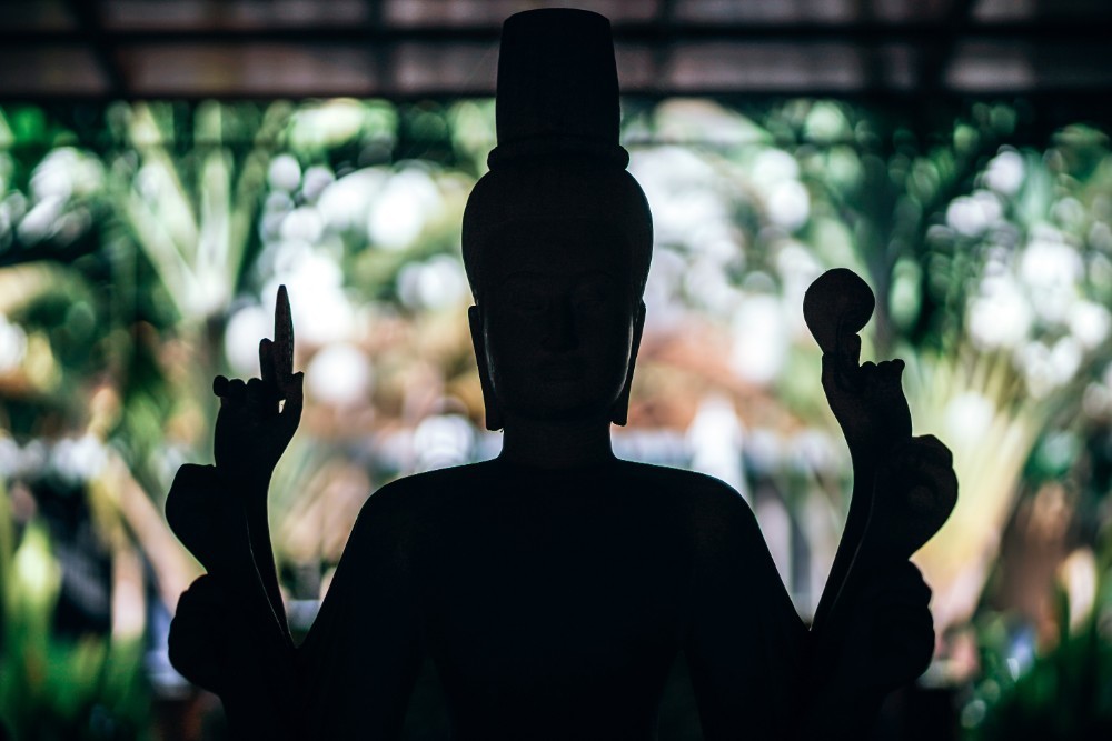 Silhouette of a Buddha Statue at a Resort in Siem Reap, Cambodia