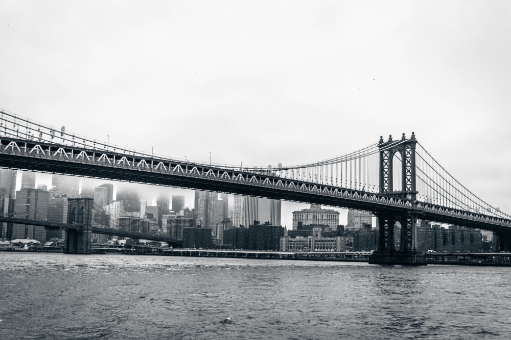 Stunning Photograph of the Manhattan Bridge on a Cloudy Day