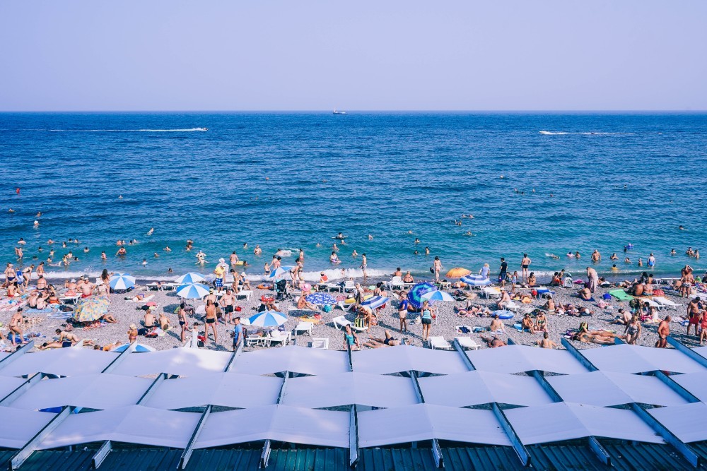 Busy Beach in Yalta