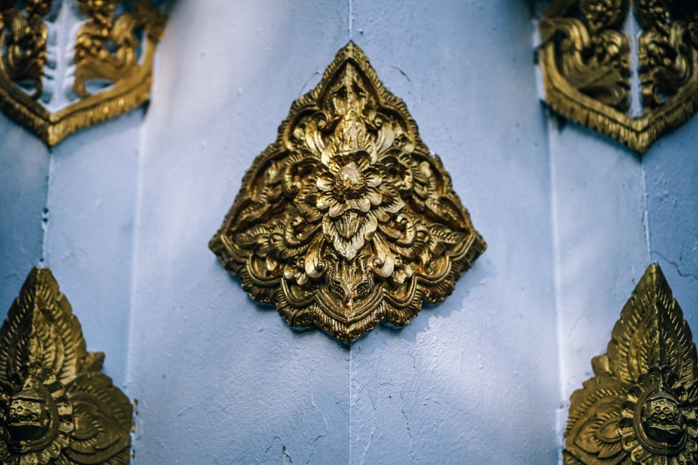 Golden Wall Decorations at the Doi Suthep Temple