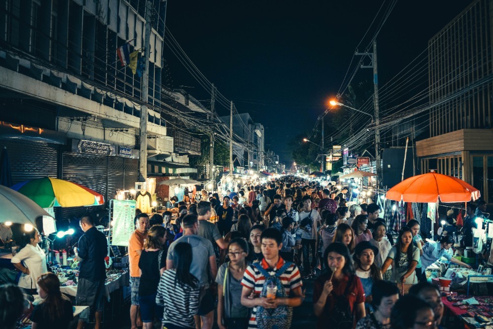 Market Rush in Chiang Mai during the Night Market