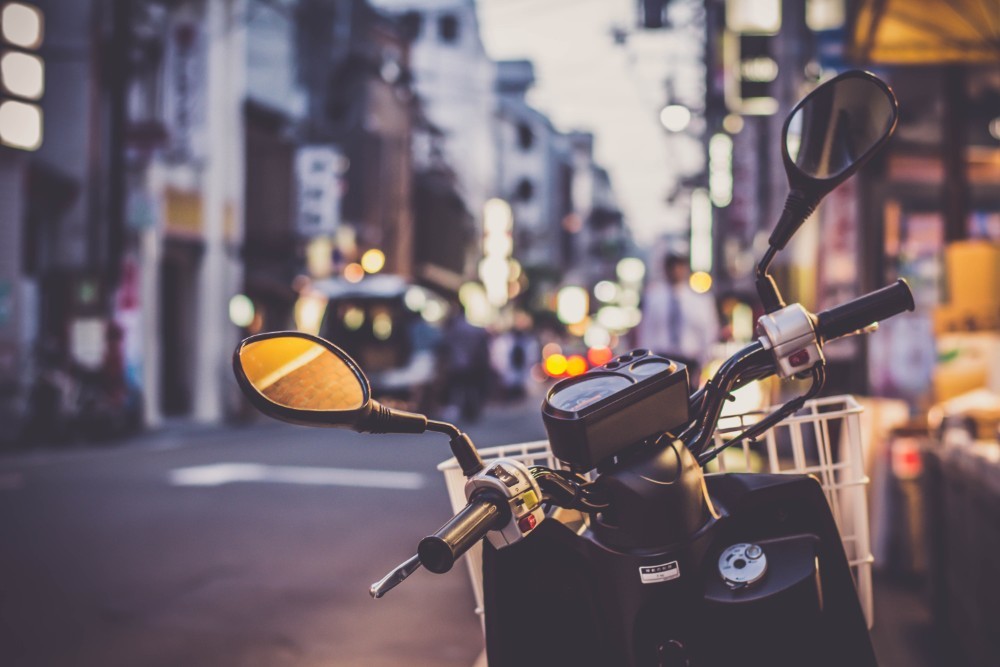 Motorbike Photographed on the Streets of Kyoto, Japan