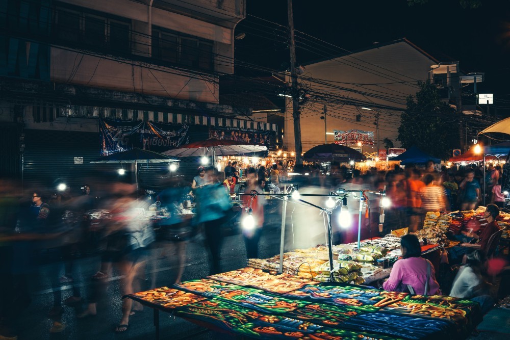 Rush Hour at the Night Market in Chiang Mai