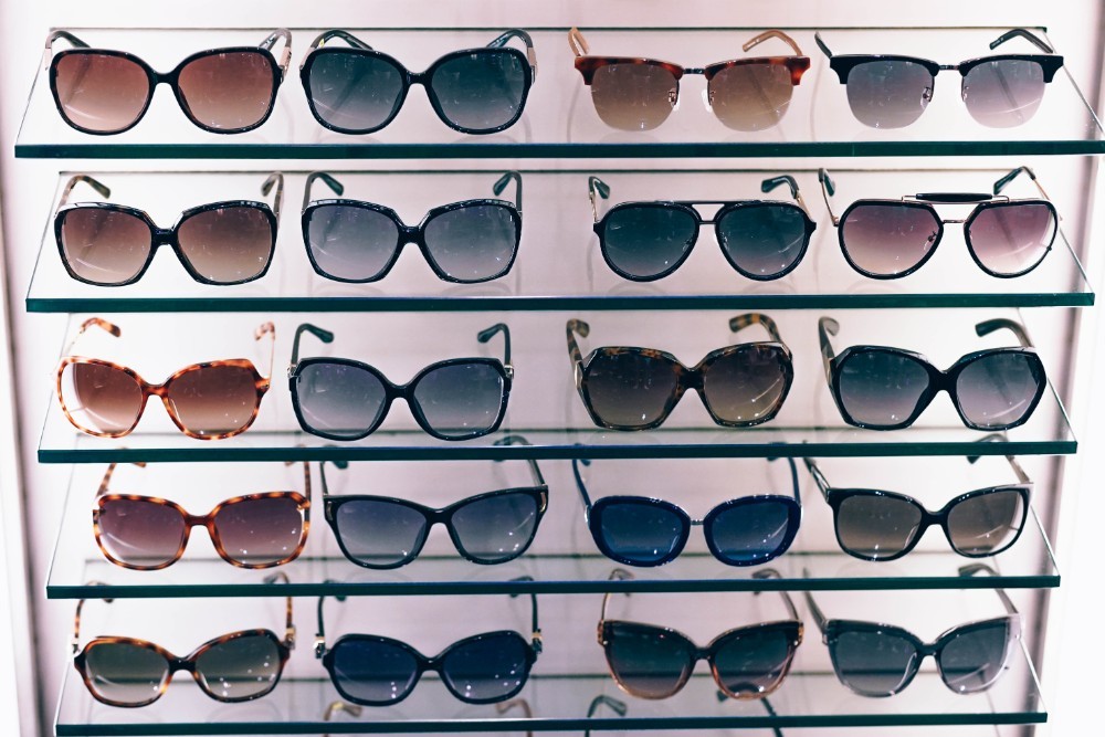 Sunglasses Display Stand inside a Shopping Mall in Bangkok