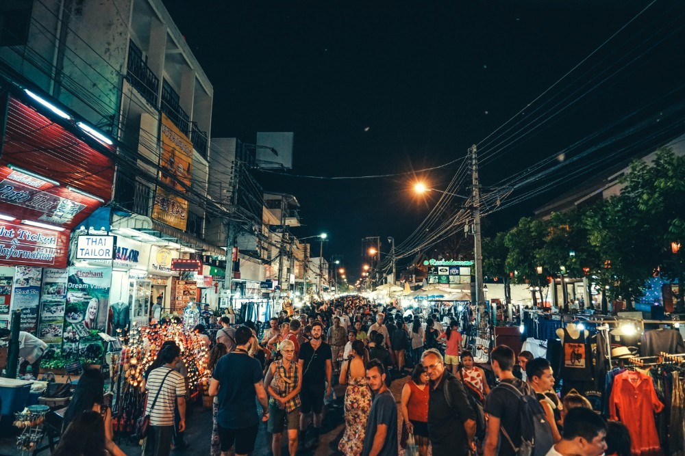 The Chiang Mai Night Market Full of People