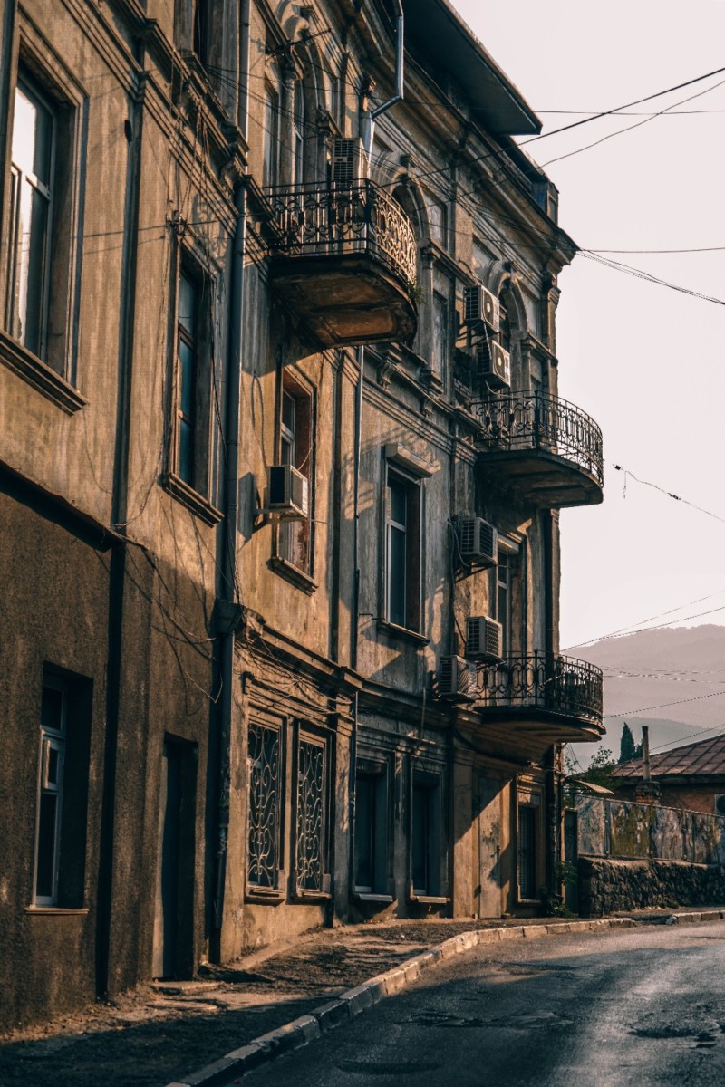 Vintage Architecture in Yalta at Sunset