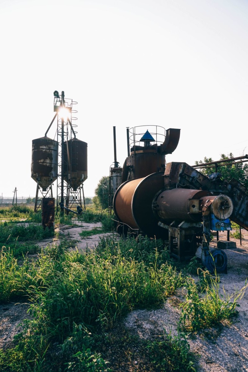 Big Rusty Tanks at a Local Farm