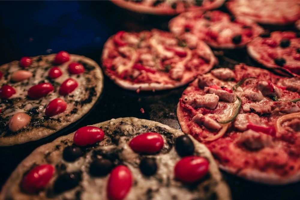 Close up Shot of Mini Pizzas