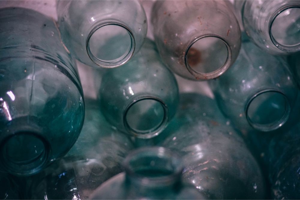 Close up Shot of Old Glass Bottles