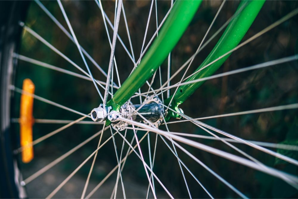 Close up Shot of a Bike Wheel