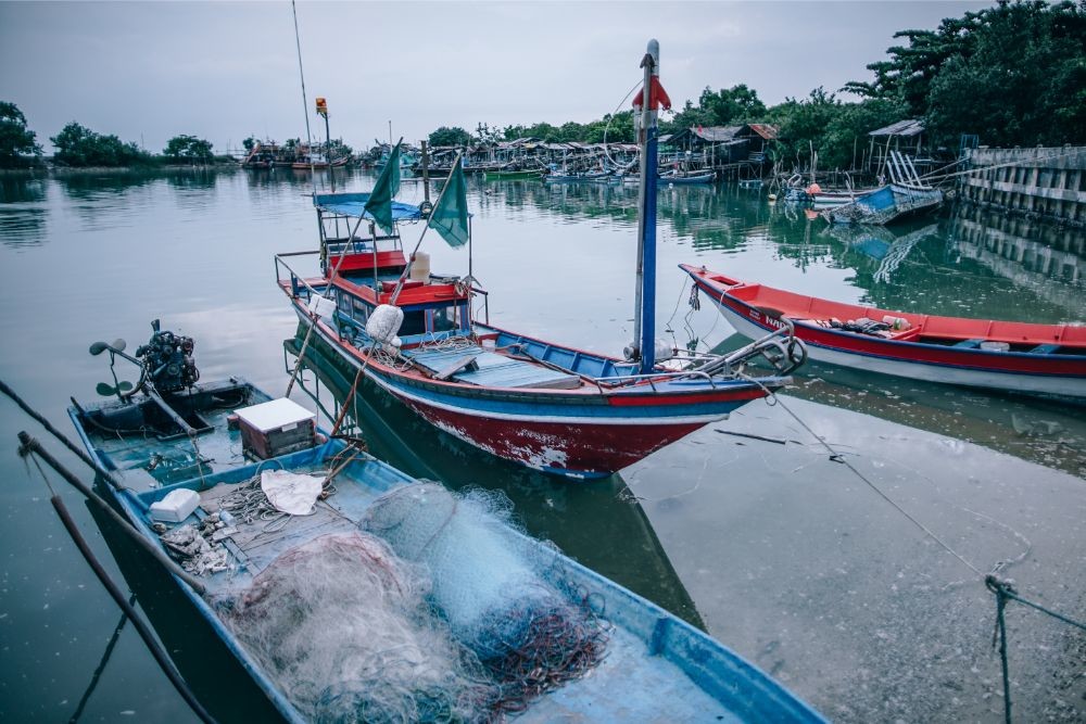 Docked Fishing Boats in Koh Phangan Thailand