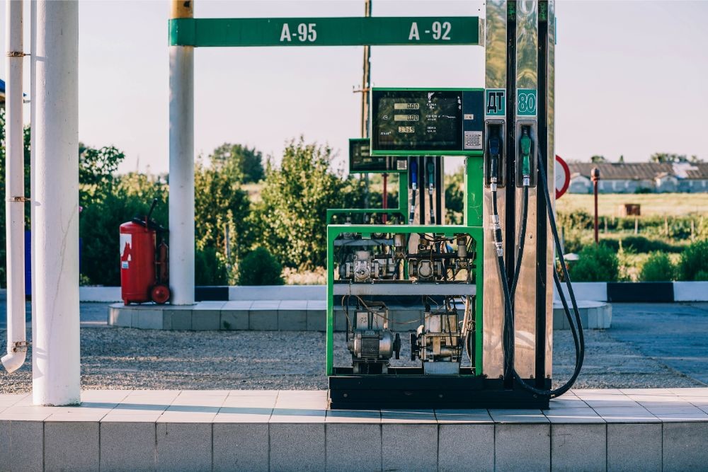 Gas Pump Photographed on a Sunny Day