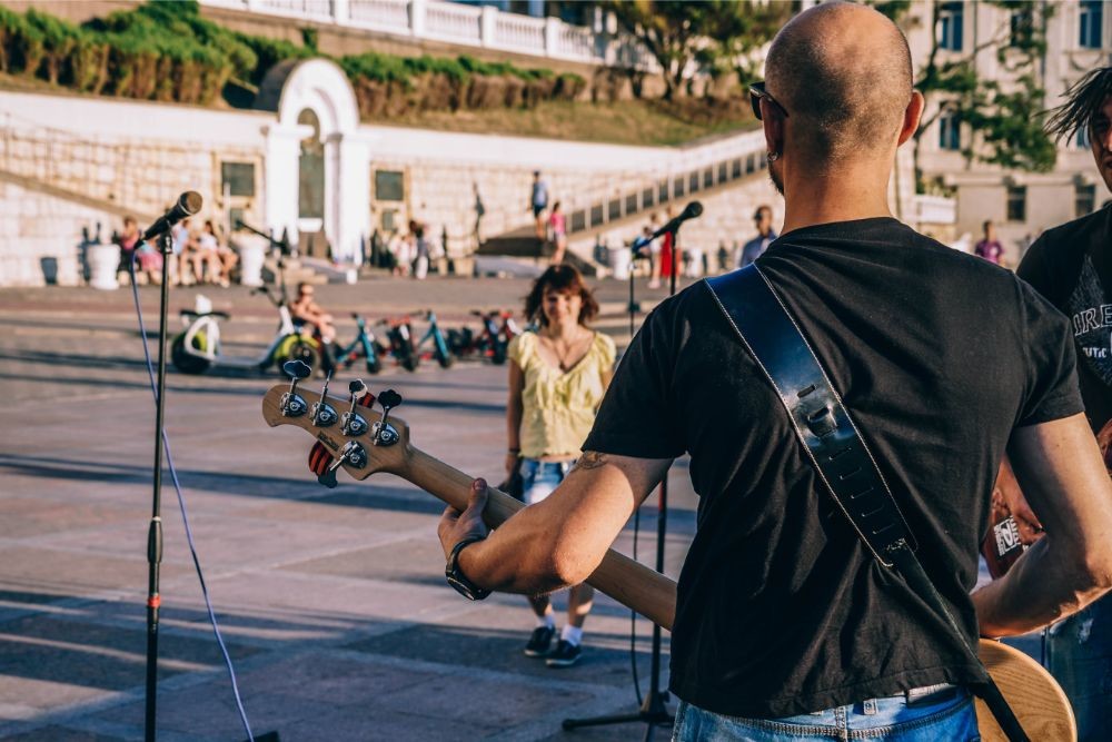 Street Musician Performing at the Sevastopol Square