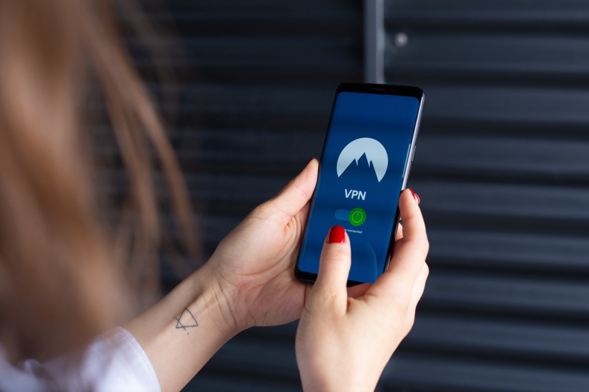 Woman Using a VPN on Her Samsung Galaxy Phone