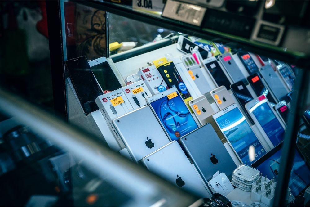 Different Tablets for Sale in an Electronics Shop