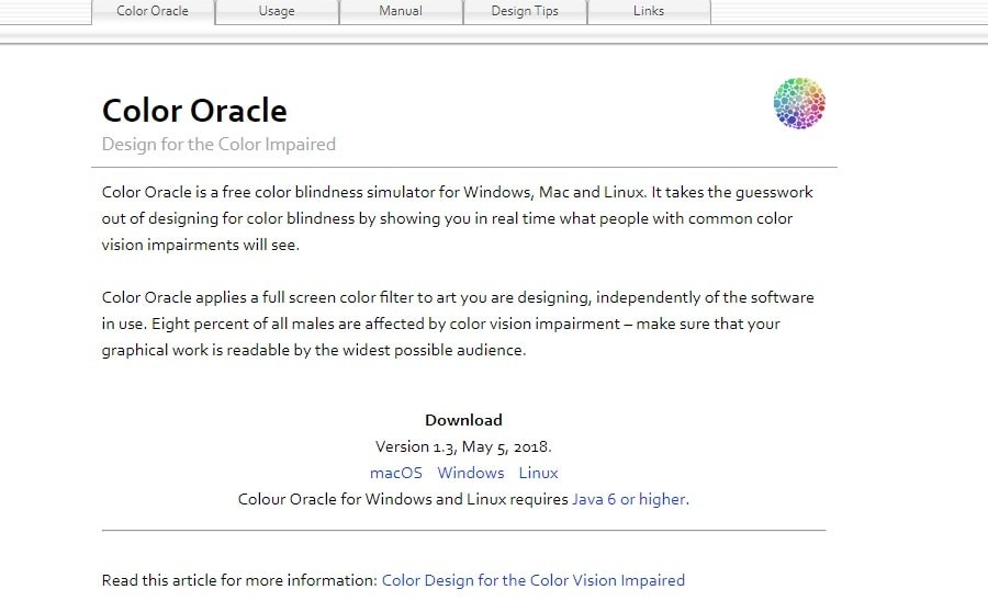 Color Oracle color tool