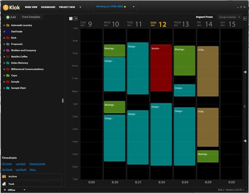 Klok time tracking