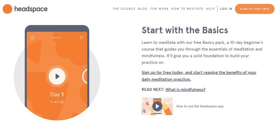 New Headspace meditation app