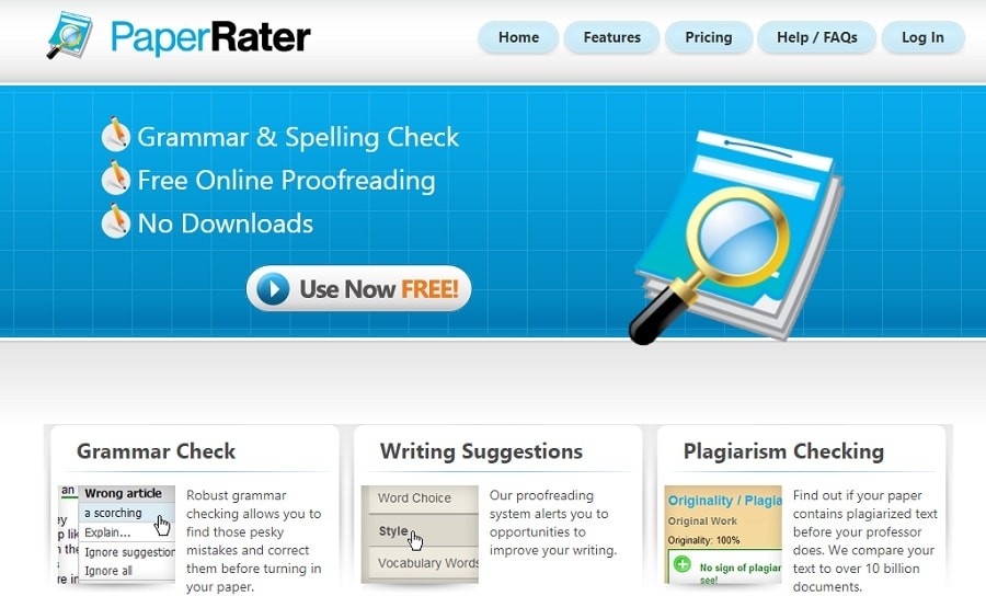 PaperRater grammar tools