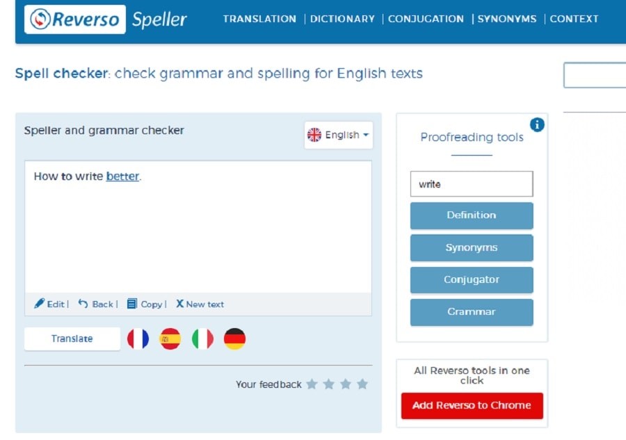 Reverso grammar tools