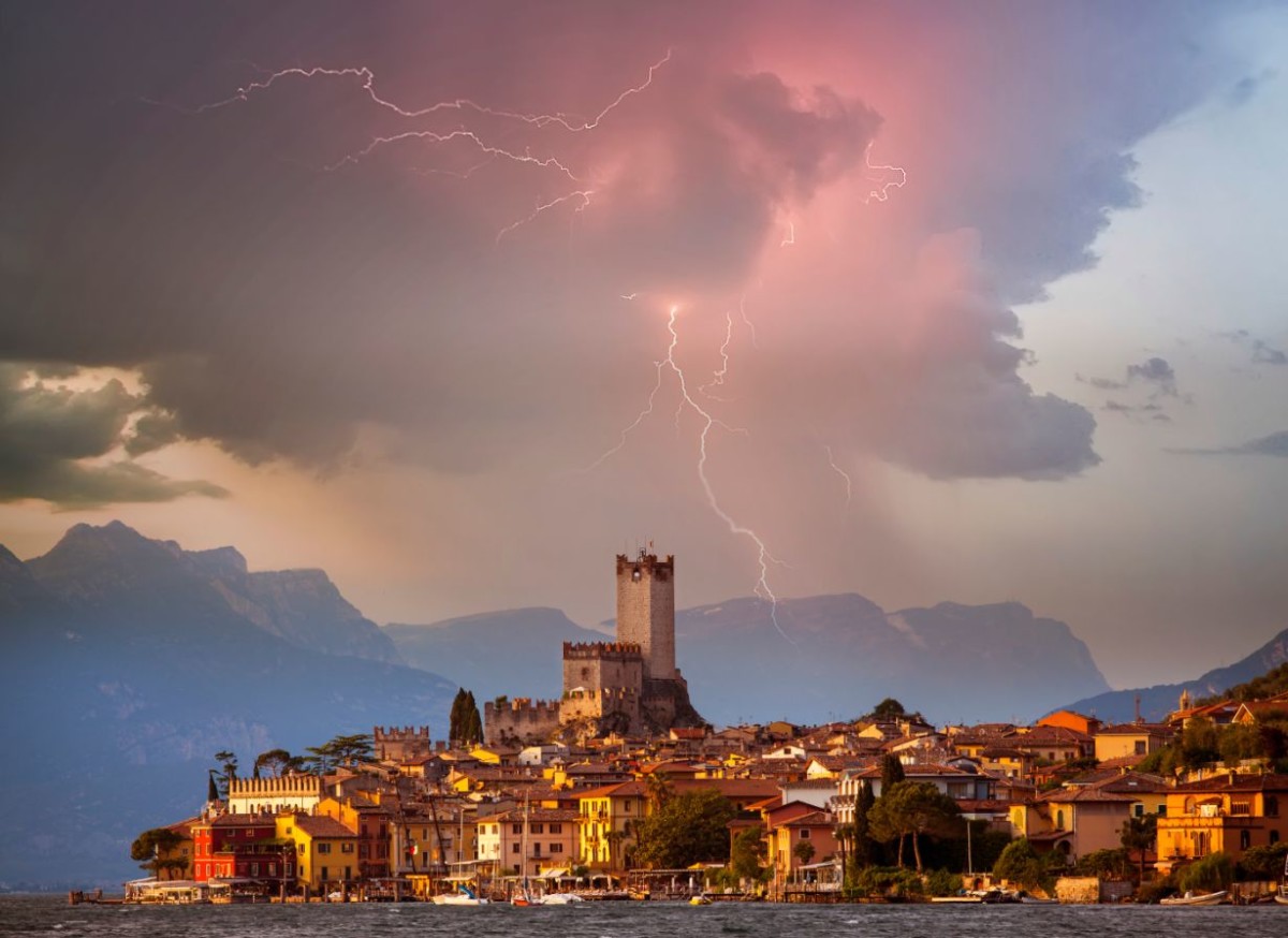 malcesine in storm italy MSUYA