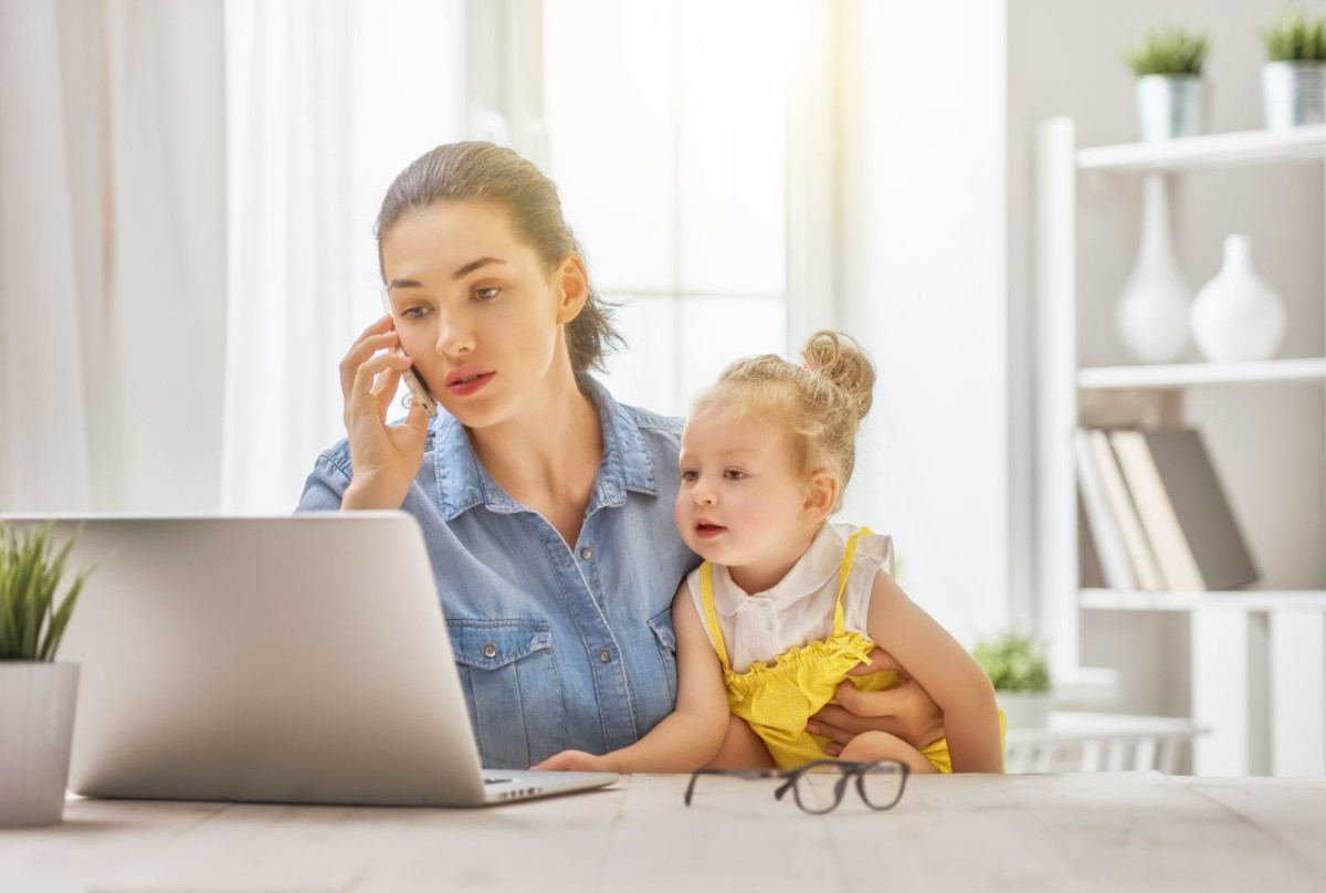 mother with toddler working PNRUG