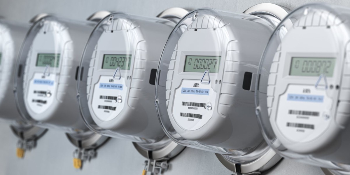 digital electric meters in a row measuring power RDST