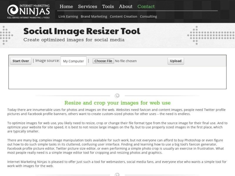 Social Image Resizer Tool