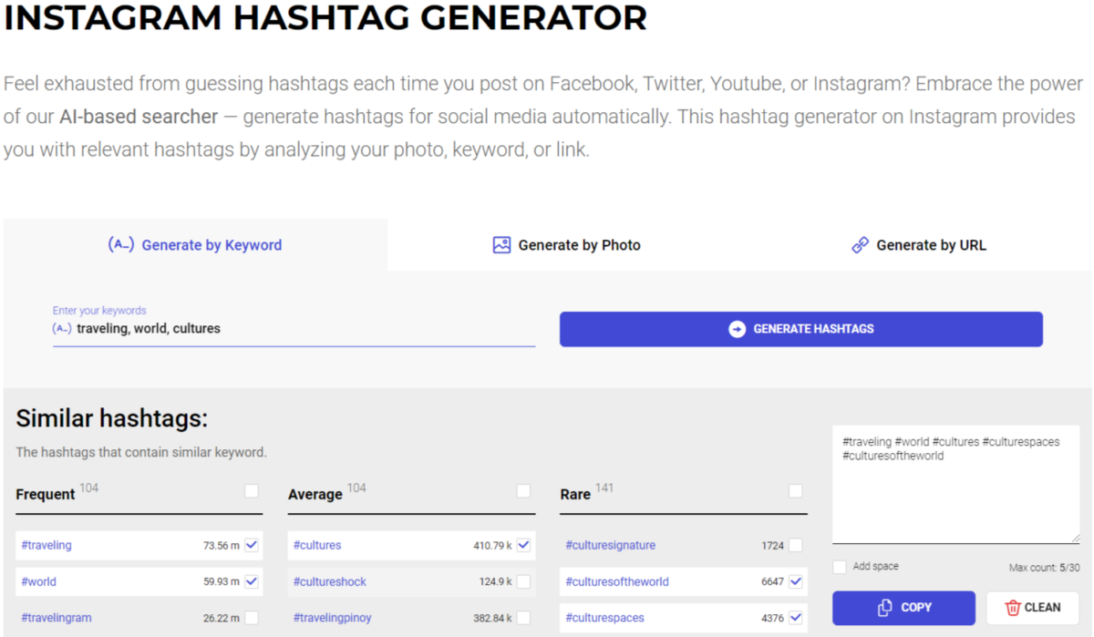 Ingramer Hashtag Generator