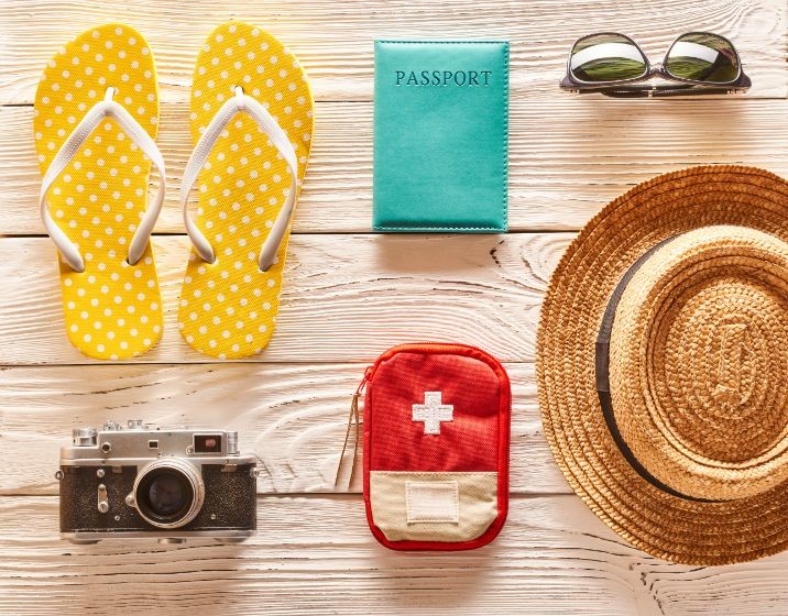 travel and beach items flat lay PPWGC