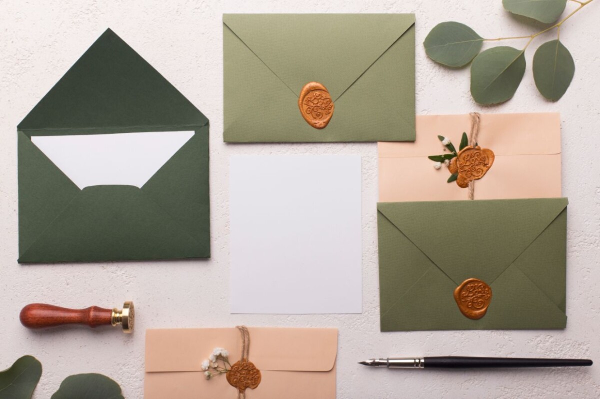 eco paper envelopes with love letters or invitatio ynkr