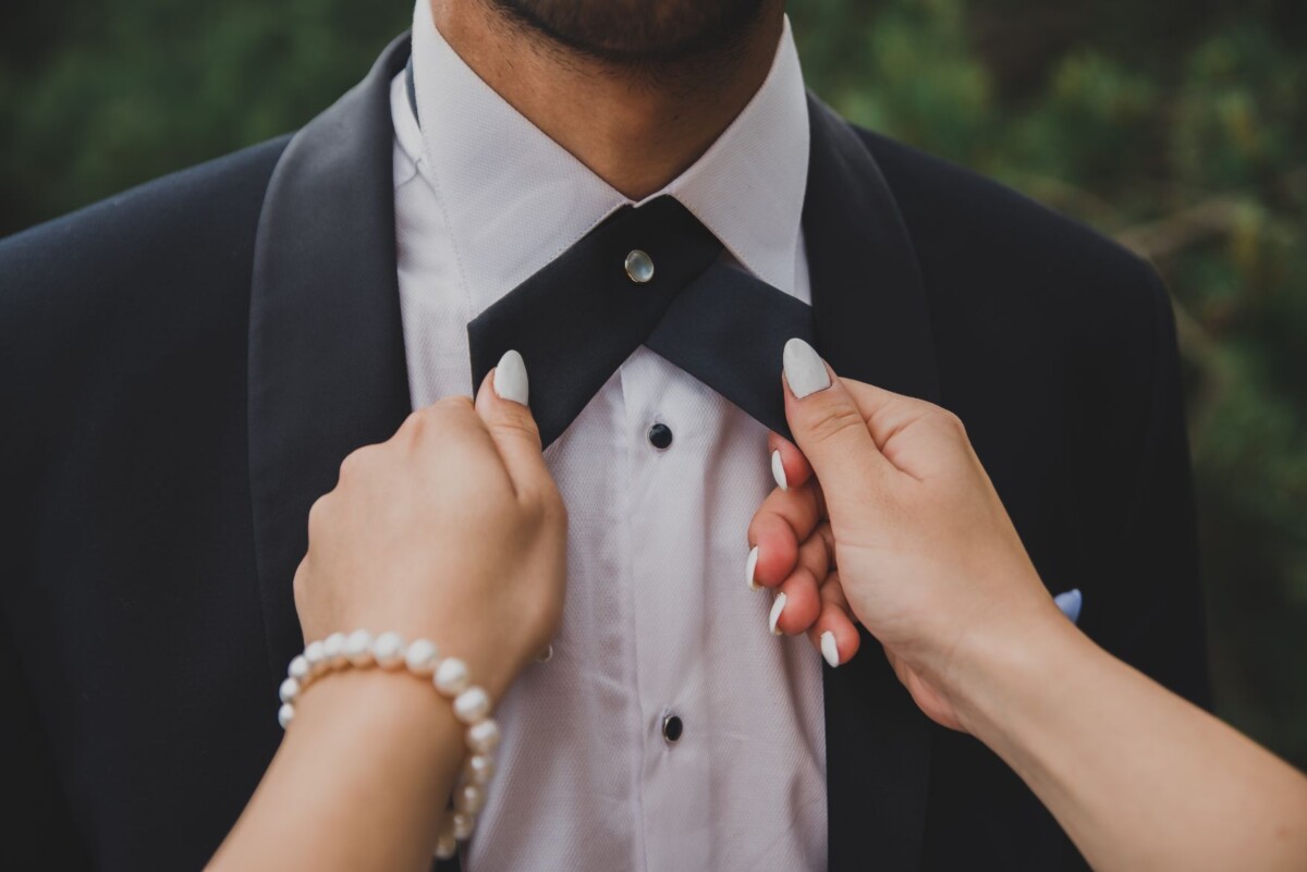 groom at wedding tuxedo in the forest jadnls