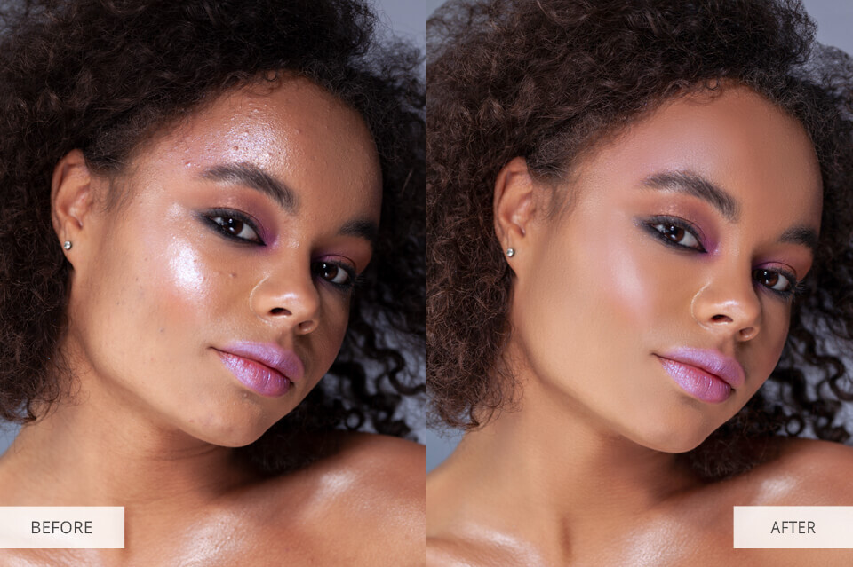 how to remove glare from photos face retouching before after