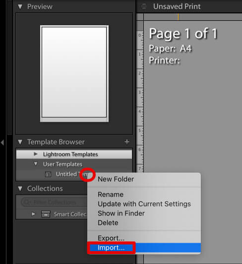 to make a collage in lightroom import the collage template