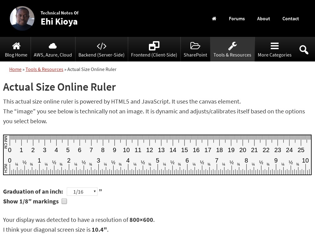 size to life ruler