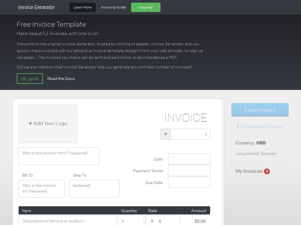 automatic invoice generator