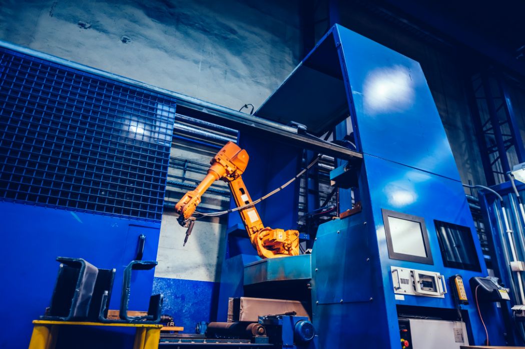 robotic arm in a factory modern heavy industry mac XZBCD