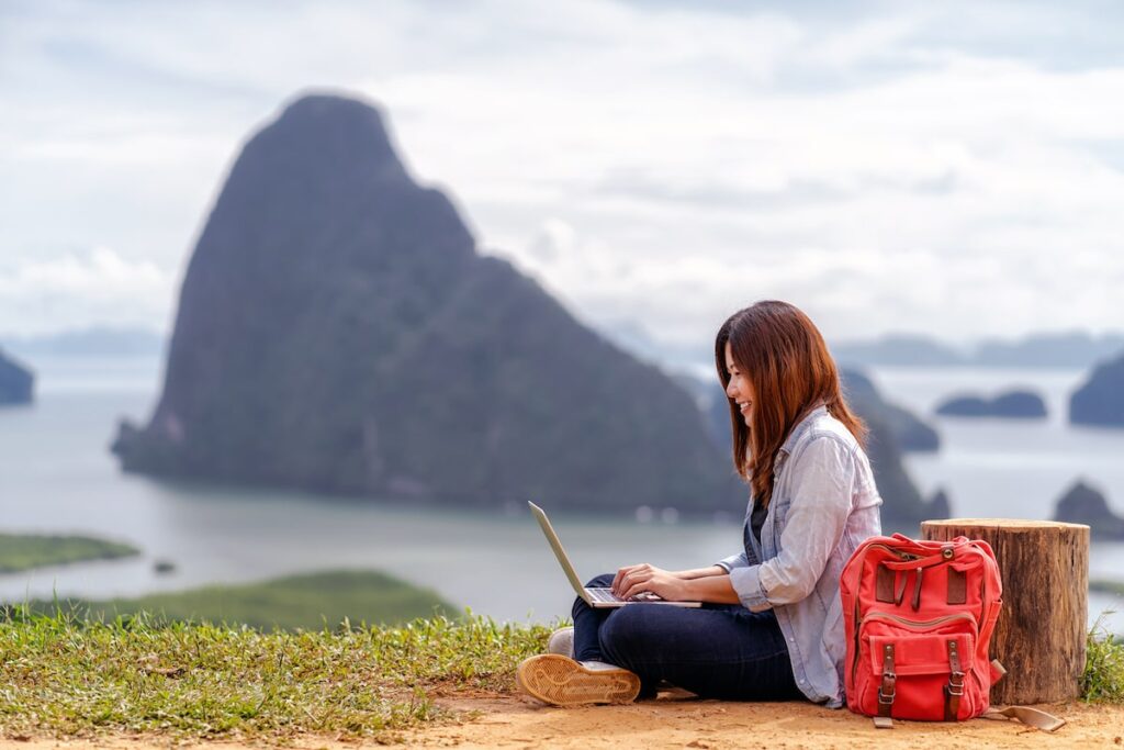 asian woman freelancer working