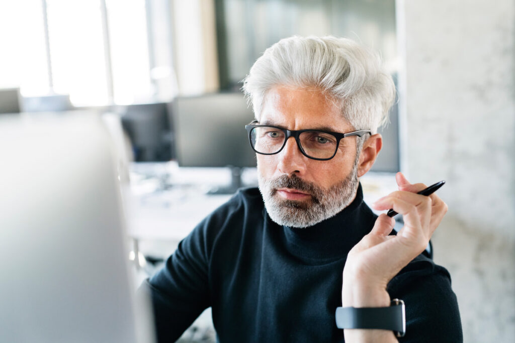 businessman with computer