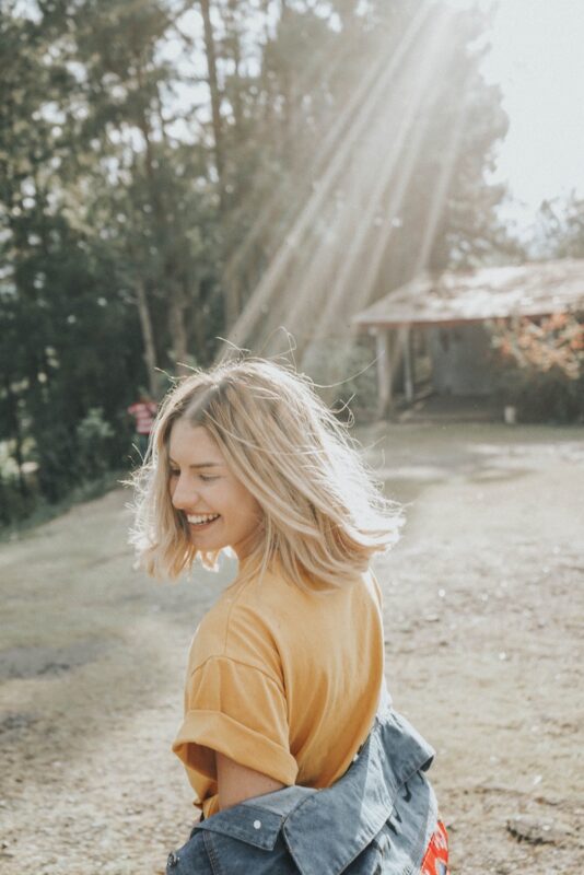 woman free in nature