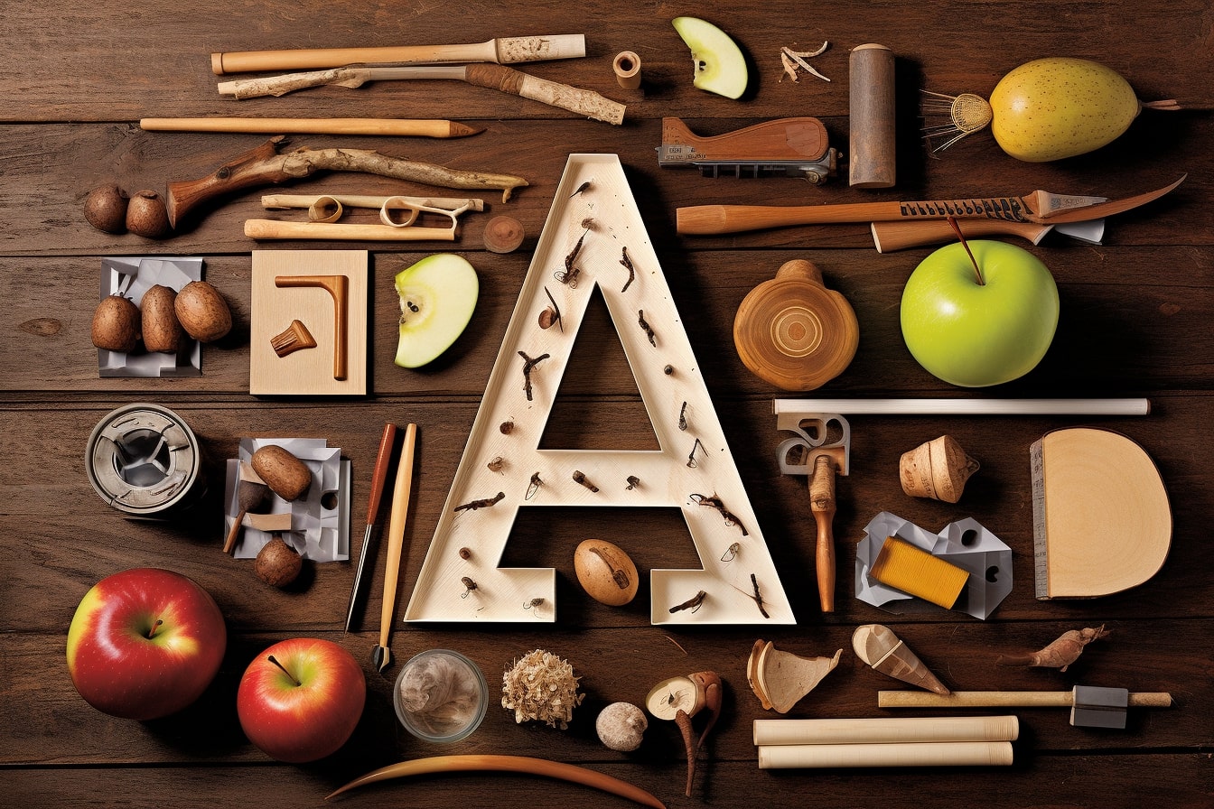 Letter A Knolling