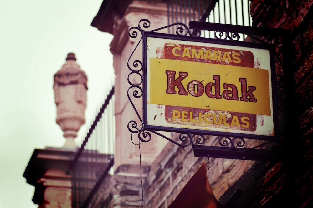 closeup photo of Kodak sign